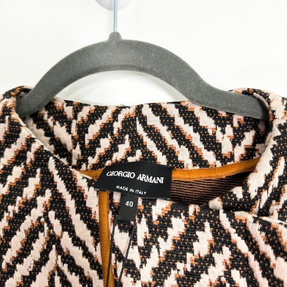 Giorgio Armani Chevron Embroidered Jacket Womens Classic RARE‎ Designer 40/8 NWT - Picture 9 of 11